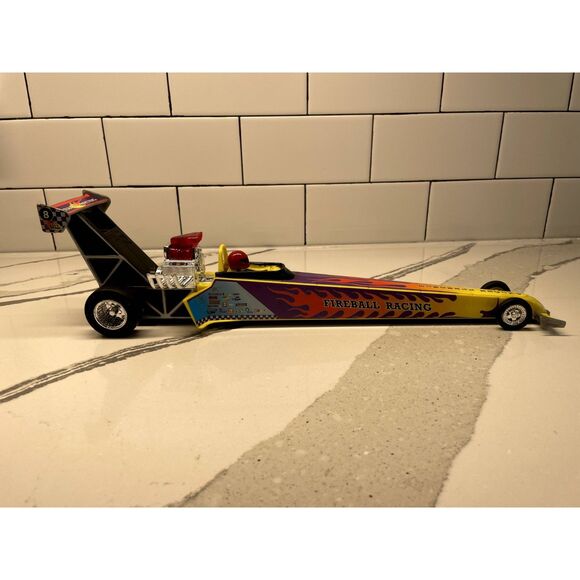 Vintage DRAGSTER RACE CAR Battery Operated GOLDLOK TOYS Fireball Racing - Picture 2 of 6